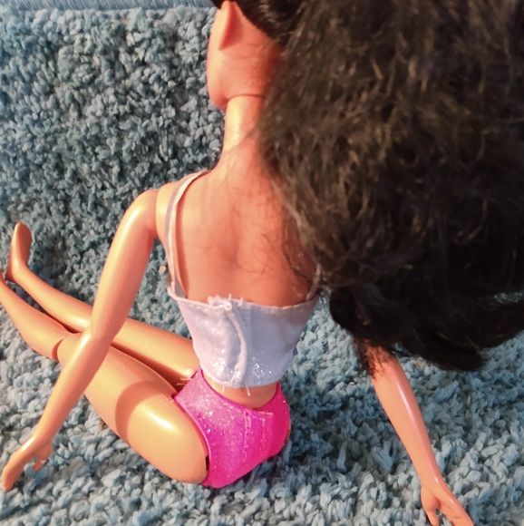 1993 BARBIE⛸ (dance/skating themed)Mattel.BLUEsequin top,PINKshorts,LACE tutu💃 - Picture 4 of 4